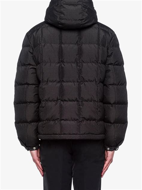 prada hooded quilted shell jacket|prada grey puffer jacket.